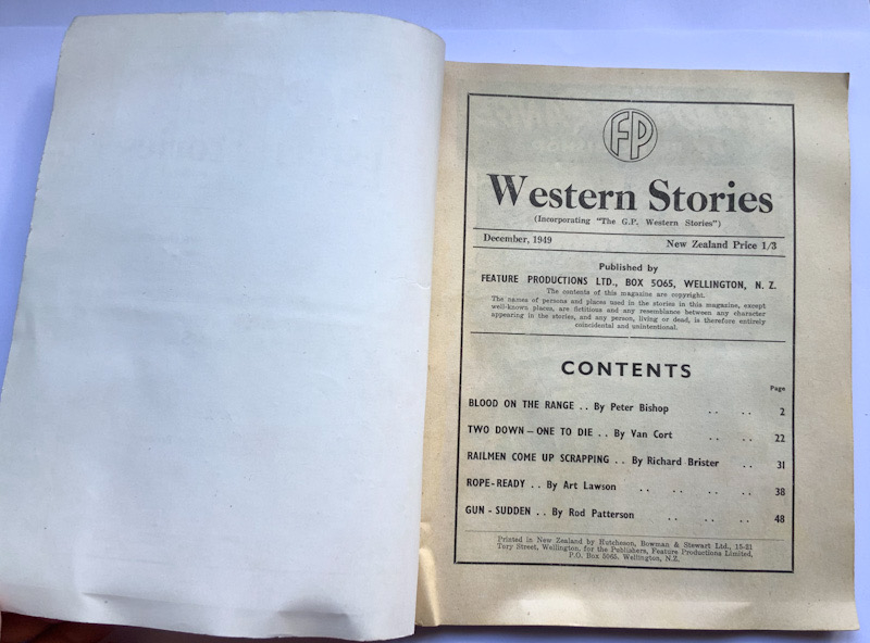 New Zealand WESTERN STORIES PULP FICTION western book